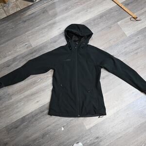 Mammut Black Softshell Hooded Jacket Men’s Small Swiss Design Outdoor